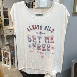 Purple Snow Always Free Short Sleeve Off White Graphic Tee T-Shirt